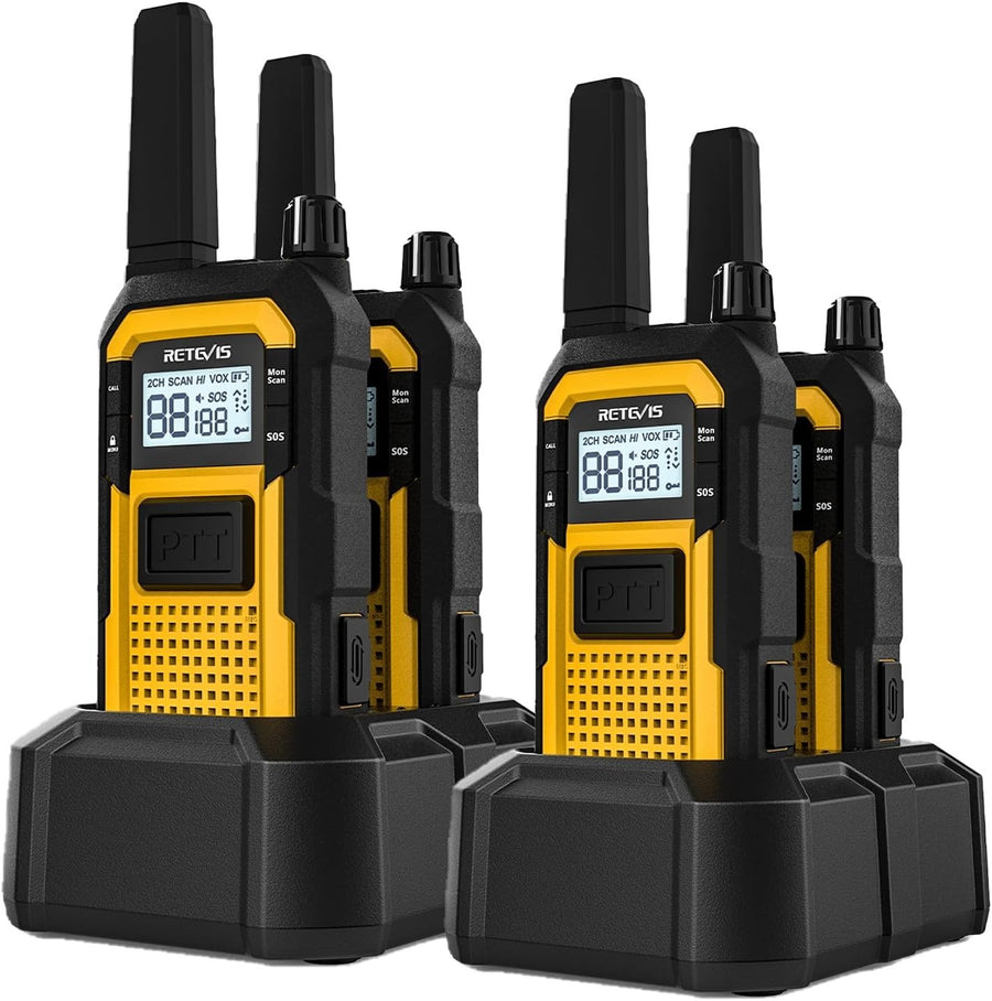 Retevis RB648 Heavy Duty Walkie Talkies IP67 Waterproof 2 Way Radio 4Pk
