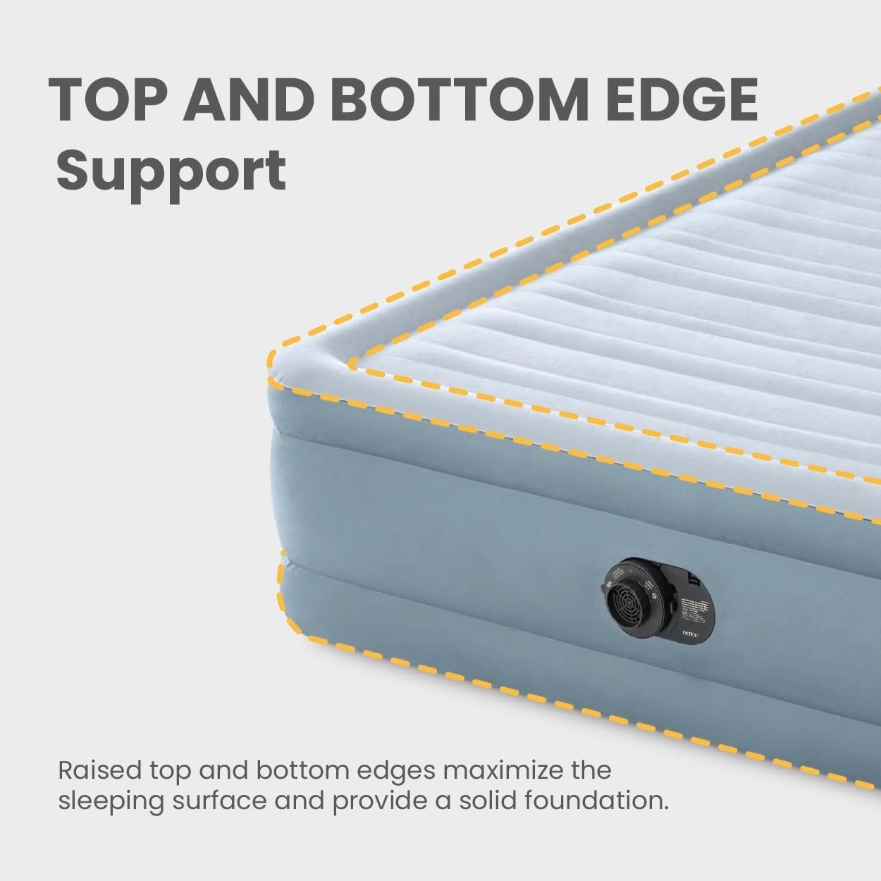 Queen Air Mattress 18" Plush with Headboard Built-In Pump 600lb