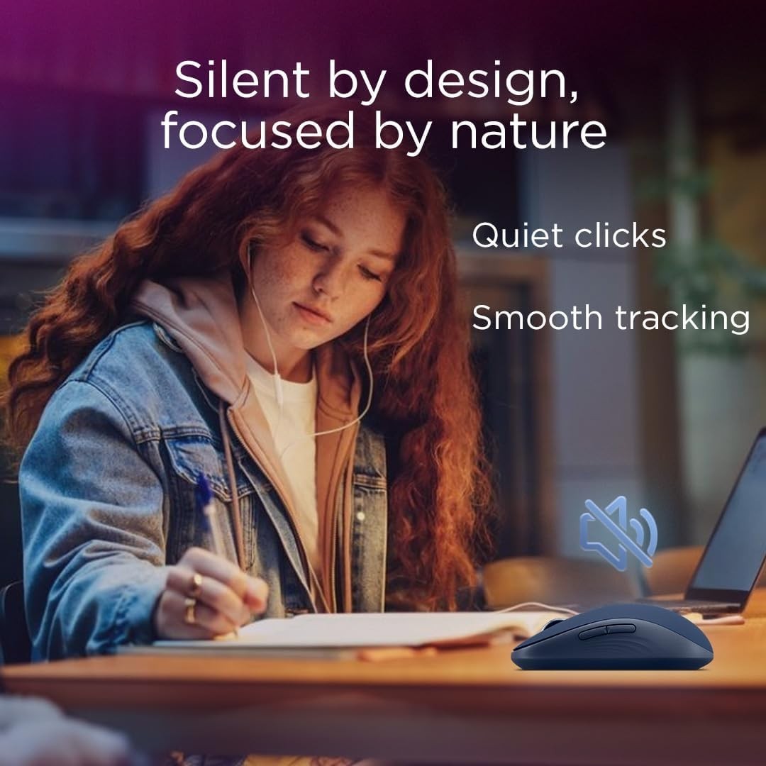 Silent Bluetooth Mouse Multi-Device 6 Button Ergonomic Blue
