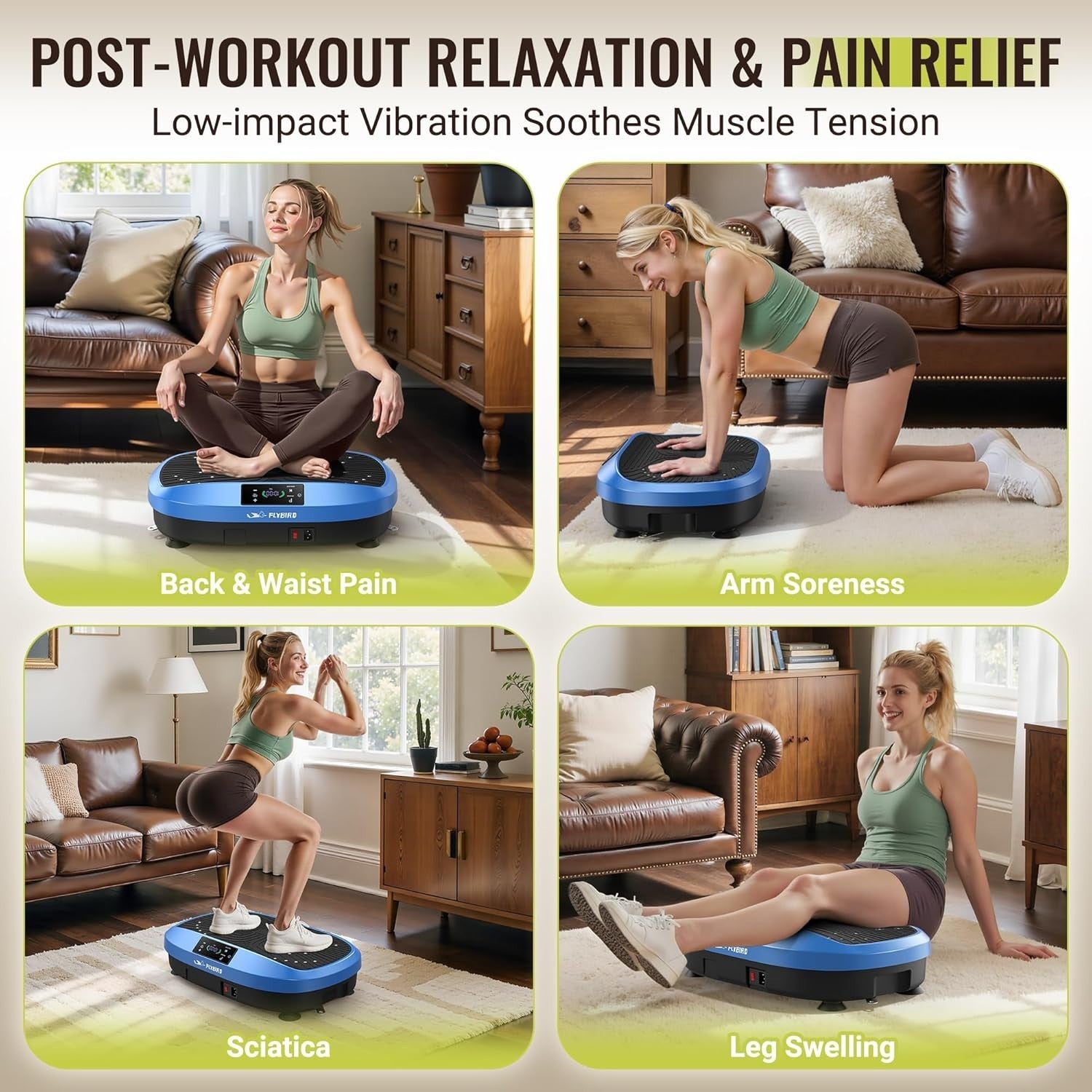 Vibration Plate Exercise Machine 120 Speeds 5 Programs 150KG Home Trainer