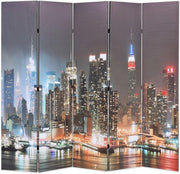 New York City Night Folding Room Divider 200x170cm Modern Privacy Screen