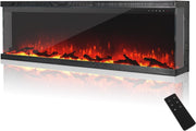 60" 3-Sided Electric Fireplace Wall Mount Freestanding 9-Color Flame Heater