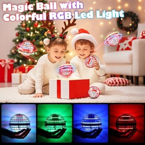 360° LED Flying Boomerang Ball Toy, Rechargeable Hand-Controlled Mini Drone