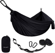 Ultra-Light Camping Hammock 500lb Capacity w Tree Straps Black