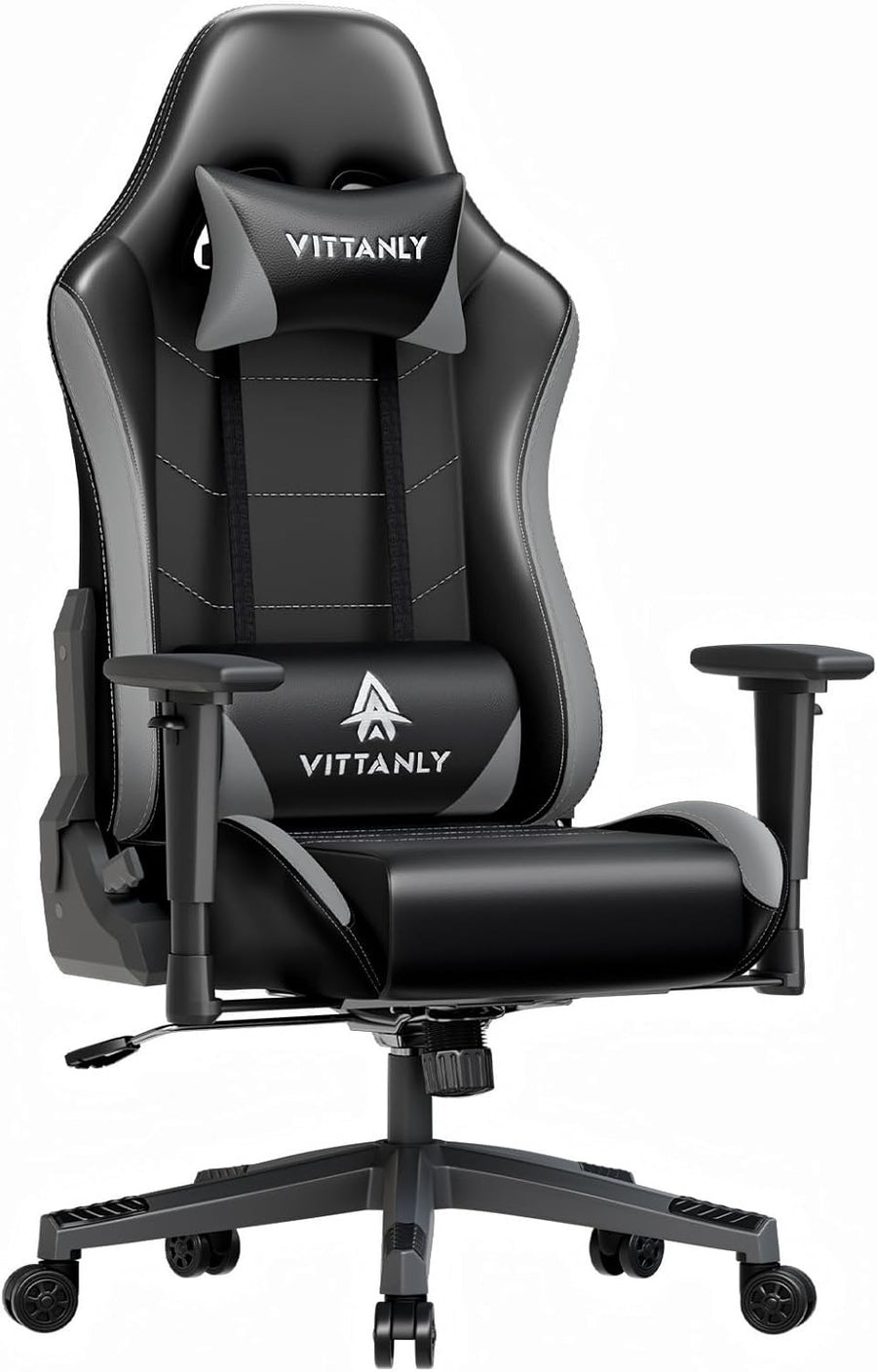 Ergonomic Gaming Chair Reclining Swivel Lumbar Support Grey