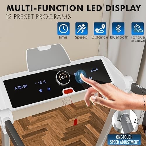 Foldable Home Treadmill 2.5HP 1-14 KM/H Shock Absorption Touchscreen
