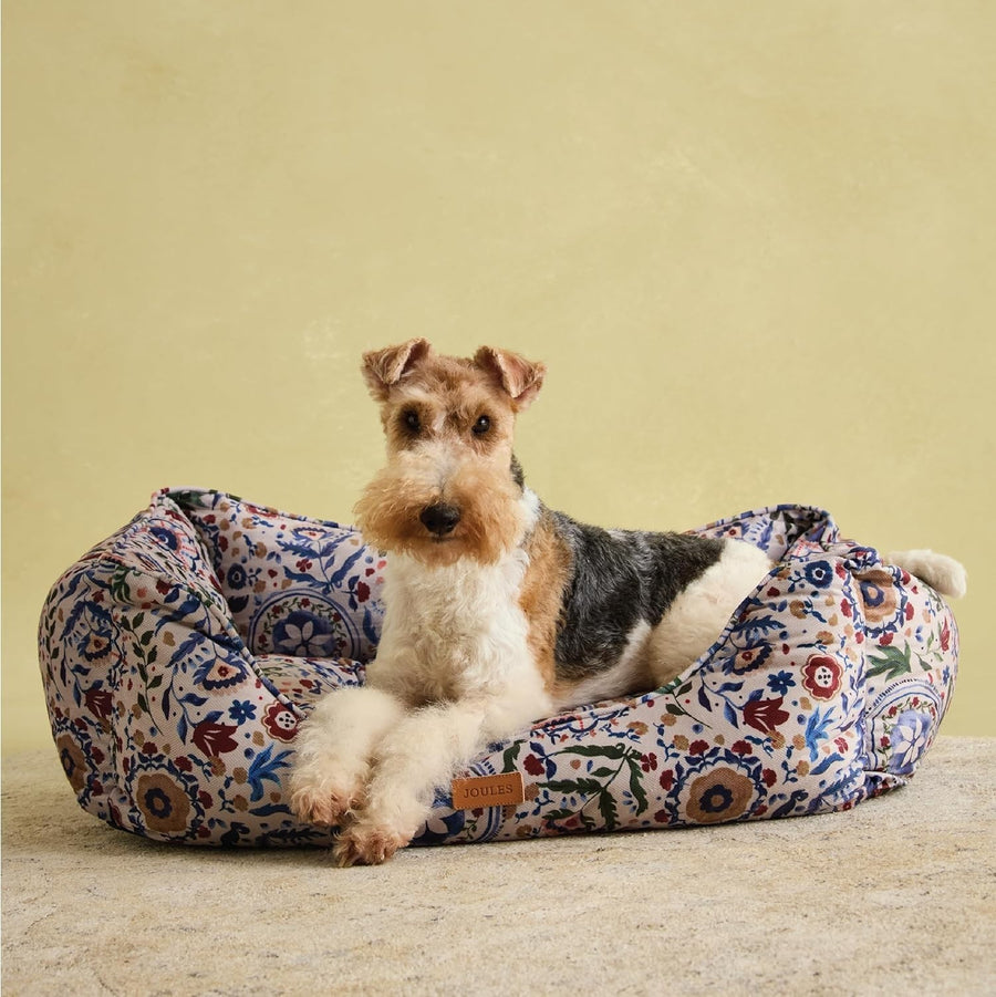 Large Luxury Dog Bed 80x62x27cm Washable Floral