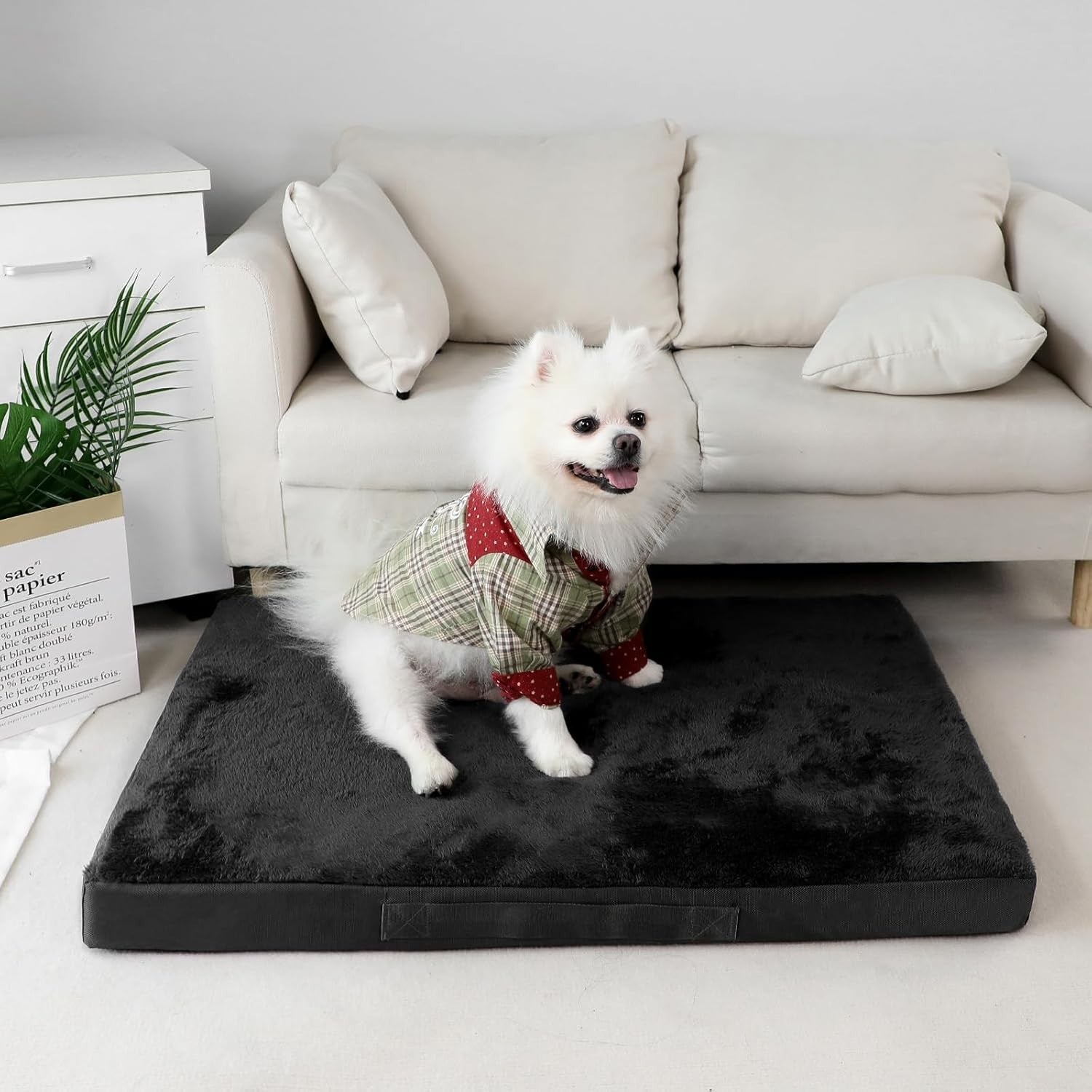 Waterproof Orthopedic Dog Bed 105x70x7.5cm Washable Black