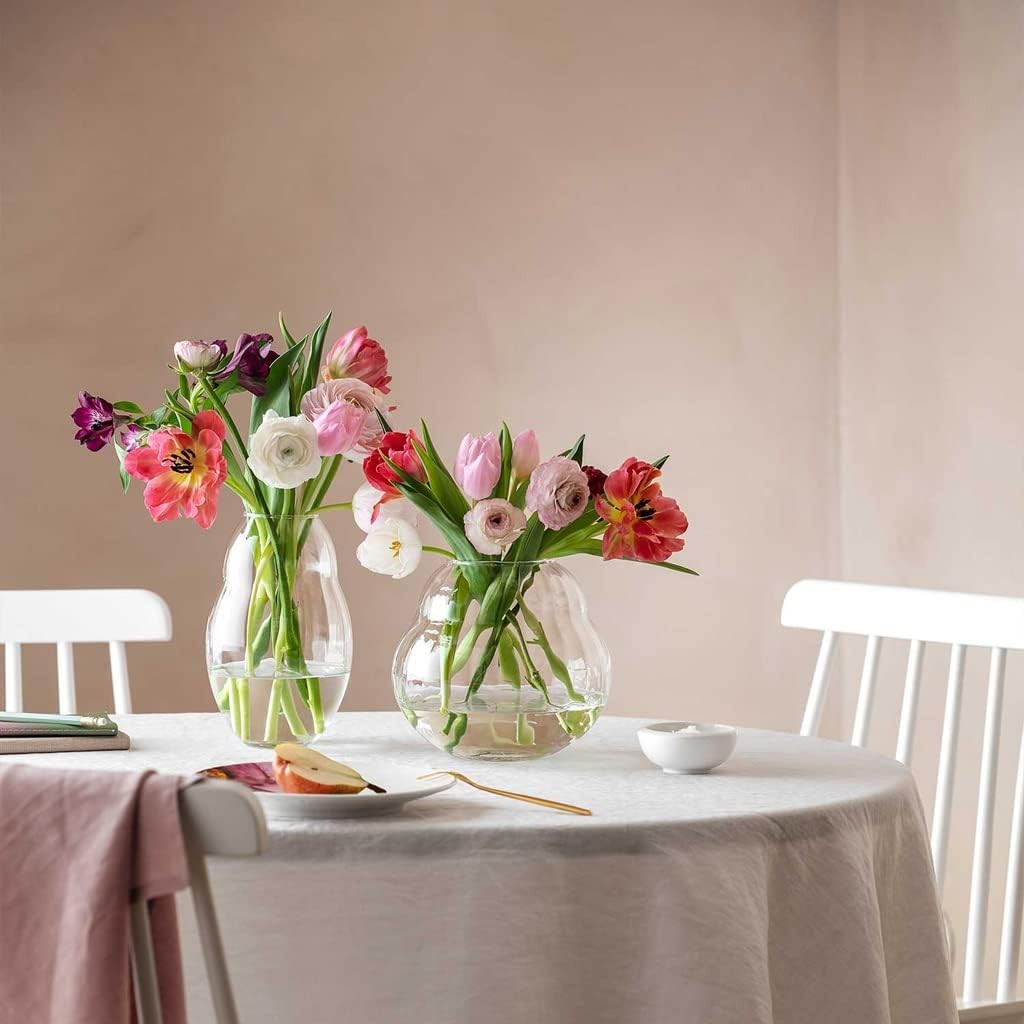 Crystal Glass Vase 17cm Round Modern Flower Vase Table Centrepiece Decor