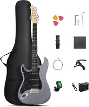 Left Handed Electric Guitar 39" Beginner Kit w/ Amp SSS Black
