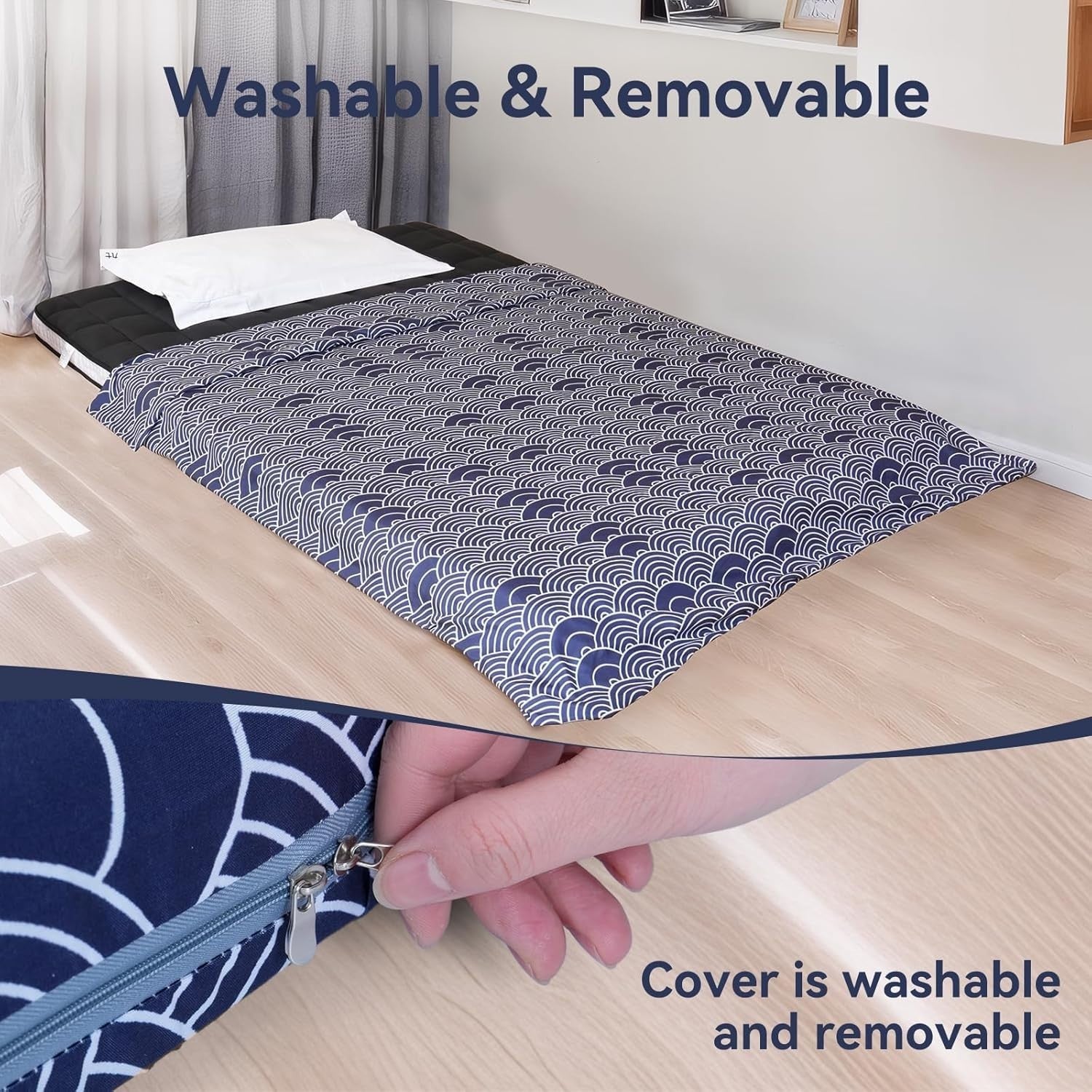 Foldable Japanese Futon Mattress 10cm Memory Foam Floor Bed Guest