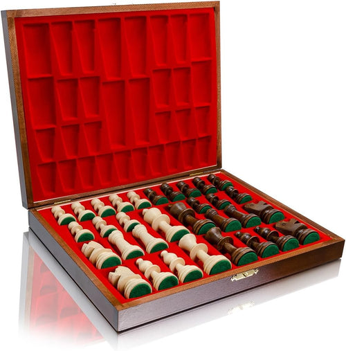 Staunton No.5 Luxury Weighted Chess Pieces Set | Wood Pieces + Elegant Case