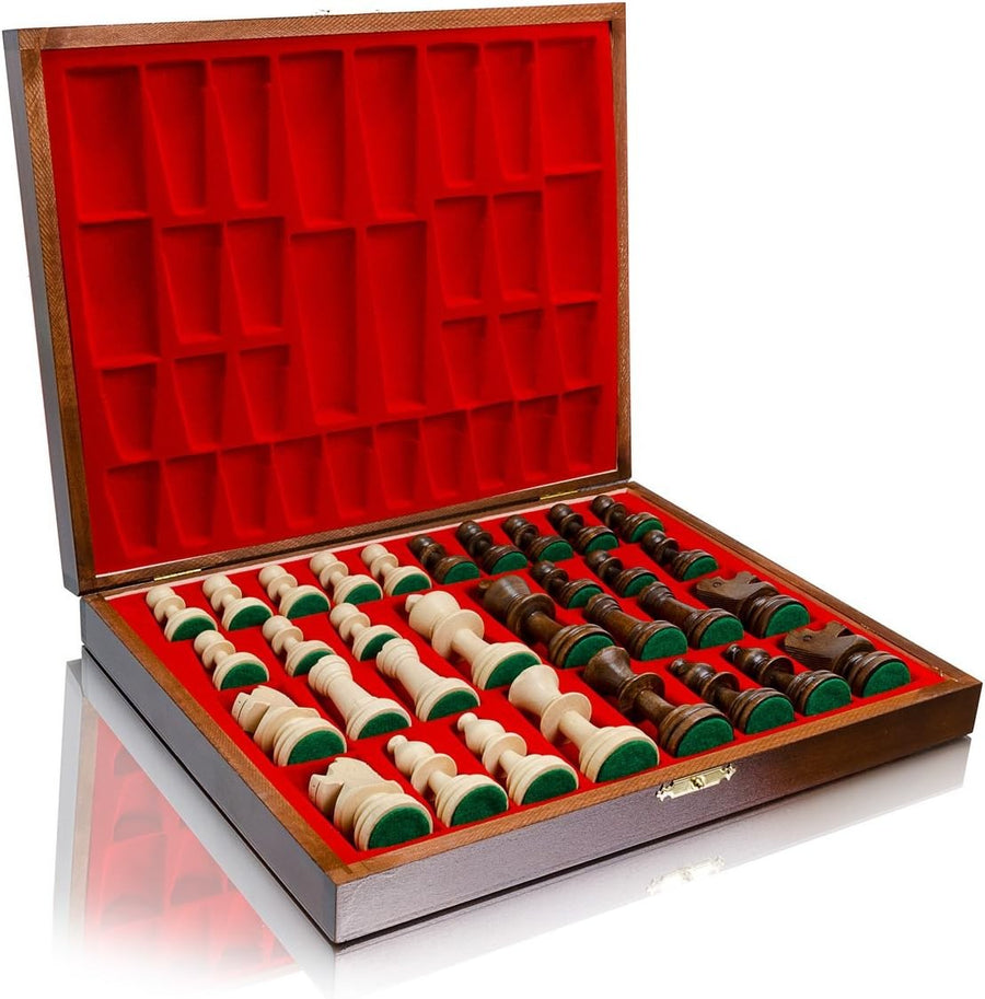Staunton No.5 Luxury Weighted Chess Pieces Set | Wood Pieces + Elegant Case