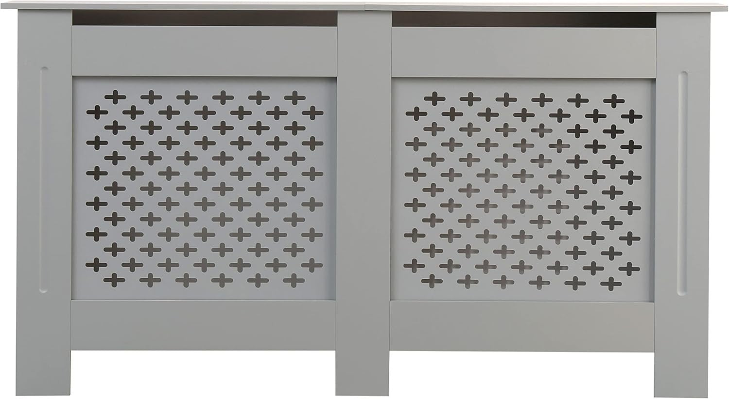 Large Grey Radiator Cover MDF Satin Finish Decorative Cabinet