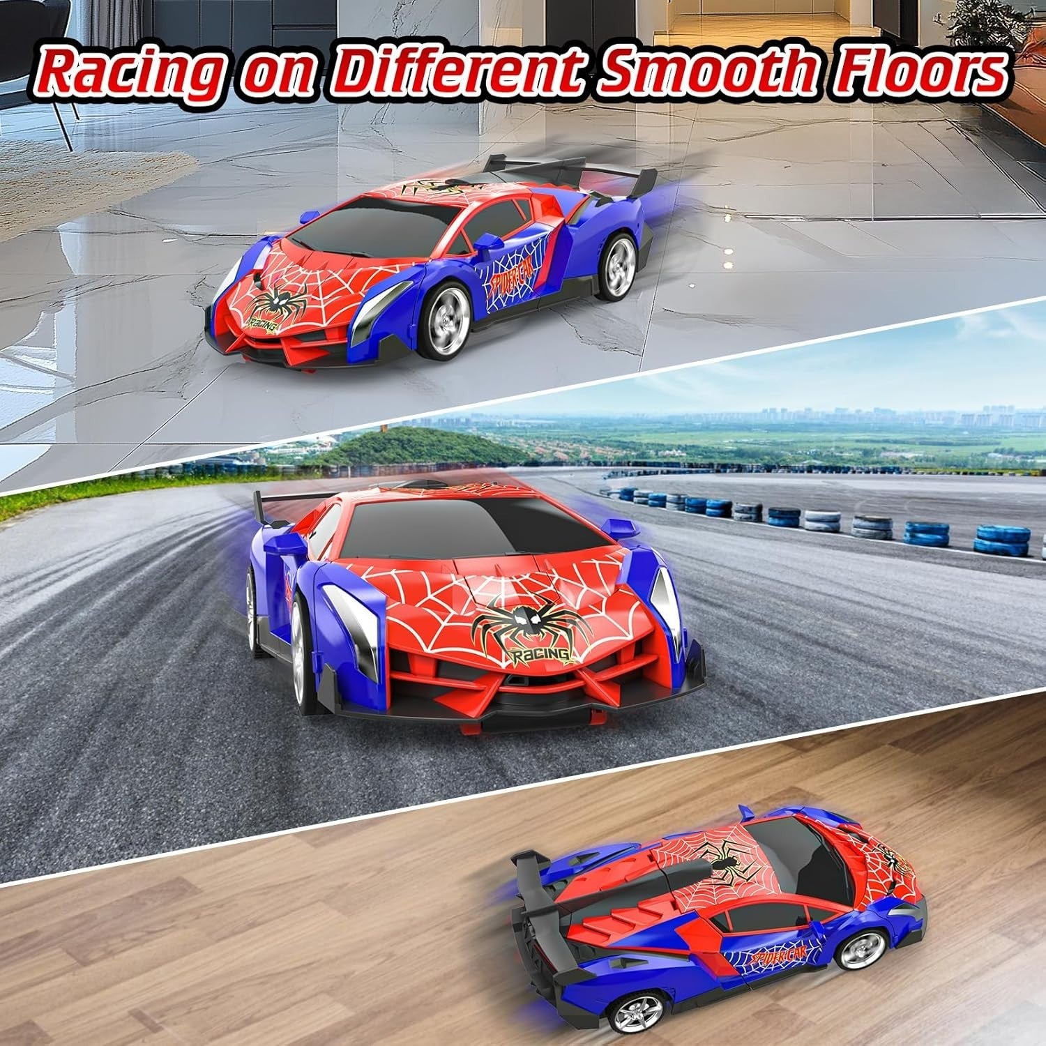 Spider Transforming RC Car 1:18 Robot Car Toy – 360° Spinning Remote Control