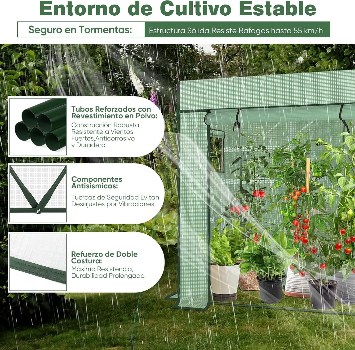 XL Tomato Greenhouse Tent 200x170x150cm Waterproof PE Frame Garden House