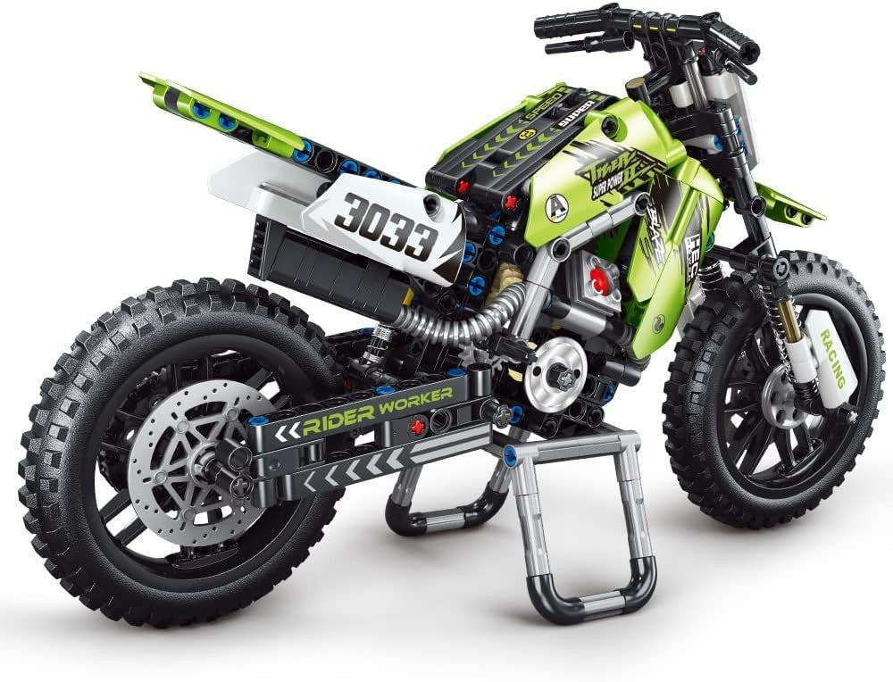 476PCS Dirt Bike Building Kit | Realistic Motorcycle Model | STEM Gift for Kids