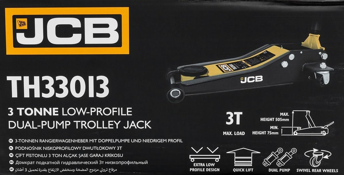 3 Ton Low Profile Trolley Jack Double Pump Quick Lift 75–505mm Heavy Duty Car