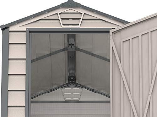 4x6FT Plastic Garden Shed with Floor Lockable Outdoor Weatherproof Storage