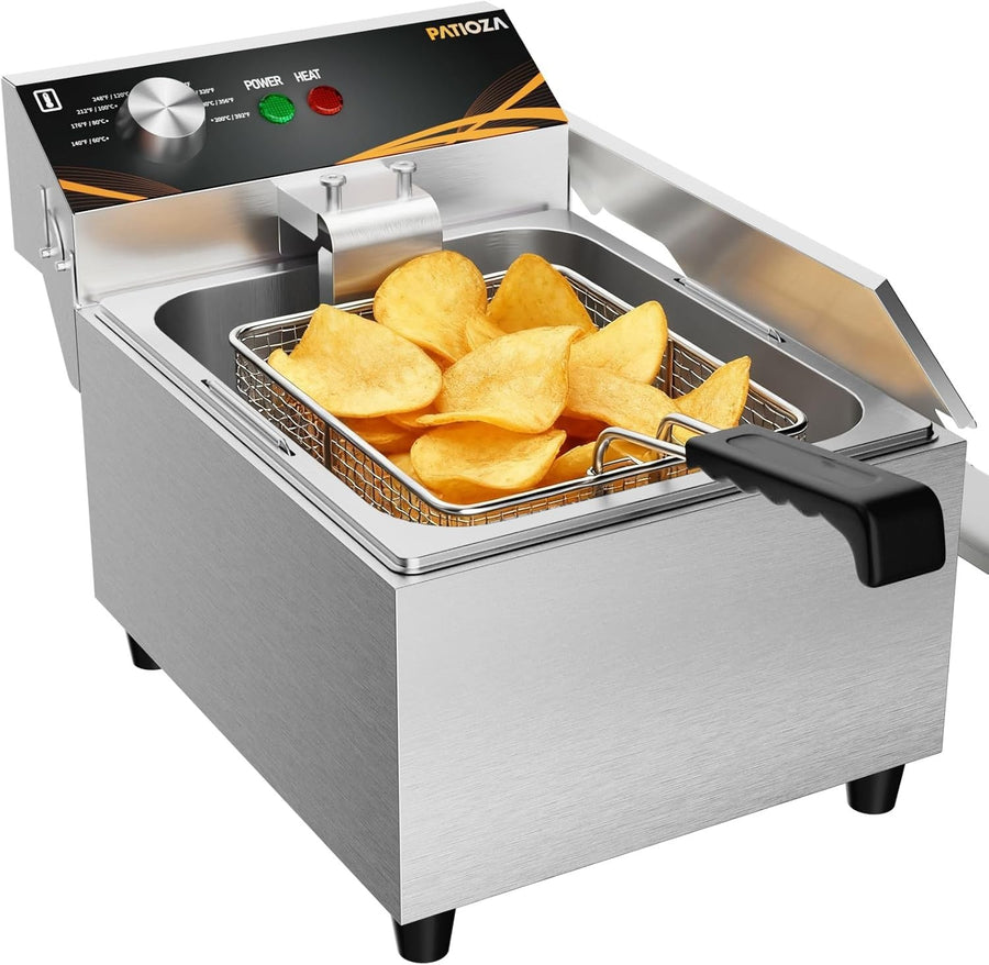 6L Electric Deep Fryer 3000W Stainless Steel Temp Control Fast Heat