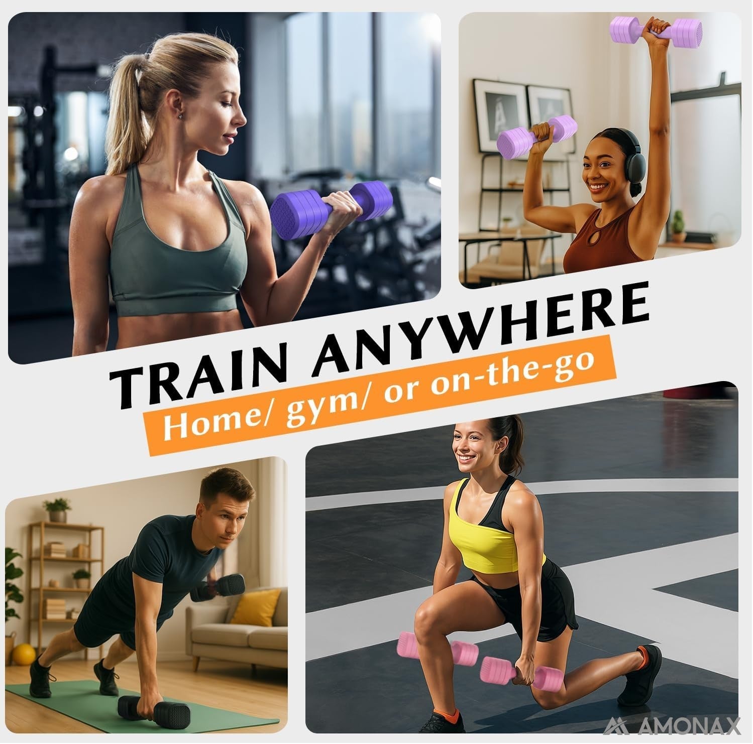 Adjustable Dumbbell Pair 1–5KG 4-in-1 Quick Lock Home Gym Weights