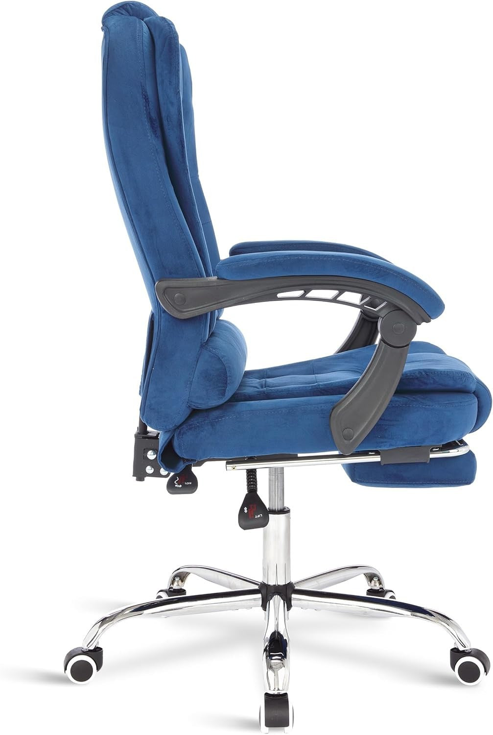 Velvet Blue Executive Office Chair Desk Adjustable Height Ergonomic Swivel Chair