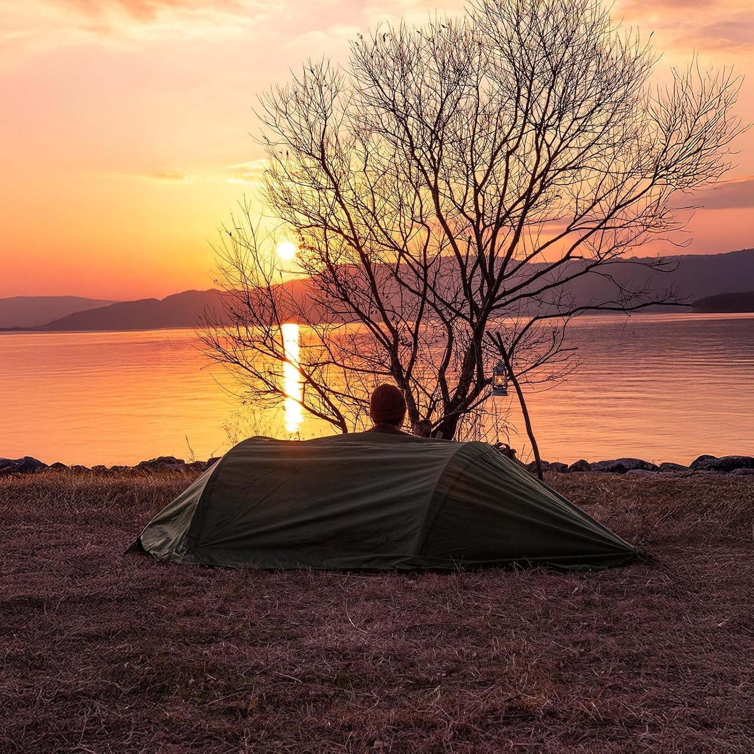 Camping Hammock with Mosquito Net 290x140cm | 300kg Load | Full Setup Kit