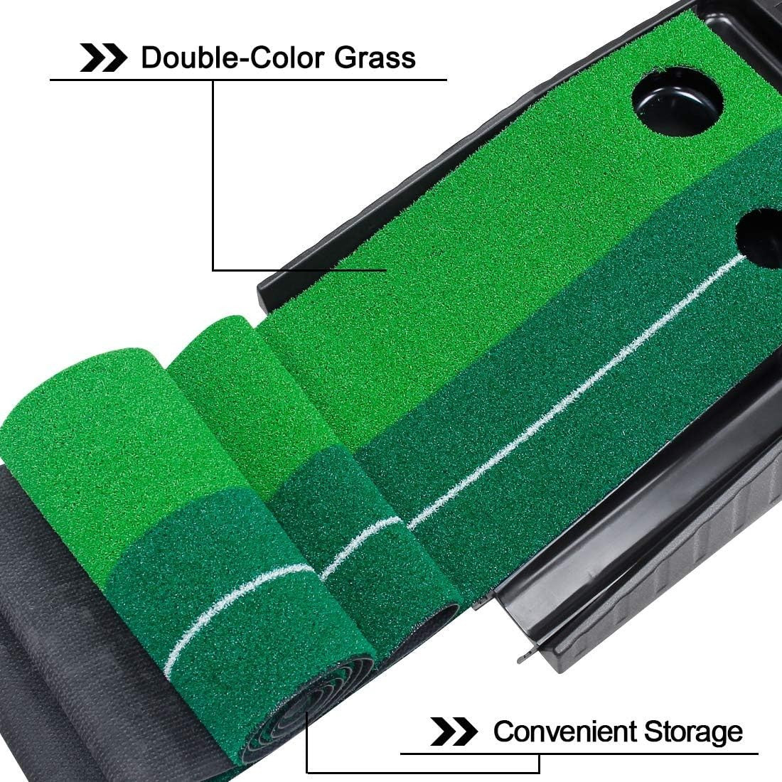 Indoor Golf Putting Mat Auto Ball Return Practice Trainer Home Office Garden