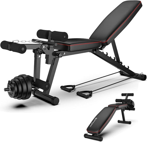 Weight Bench with Leg Extension Adjustable Incline Decline Home Gym