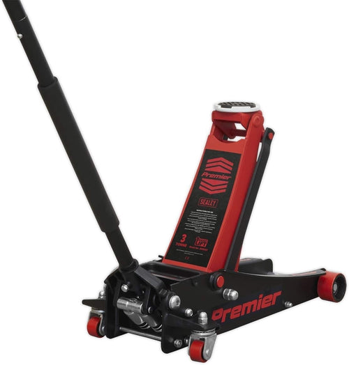 3 Ton Low Profile Trolley Jack Rocket Lift Heavy Duty Car Jack 100–533mm Red