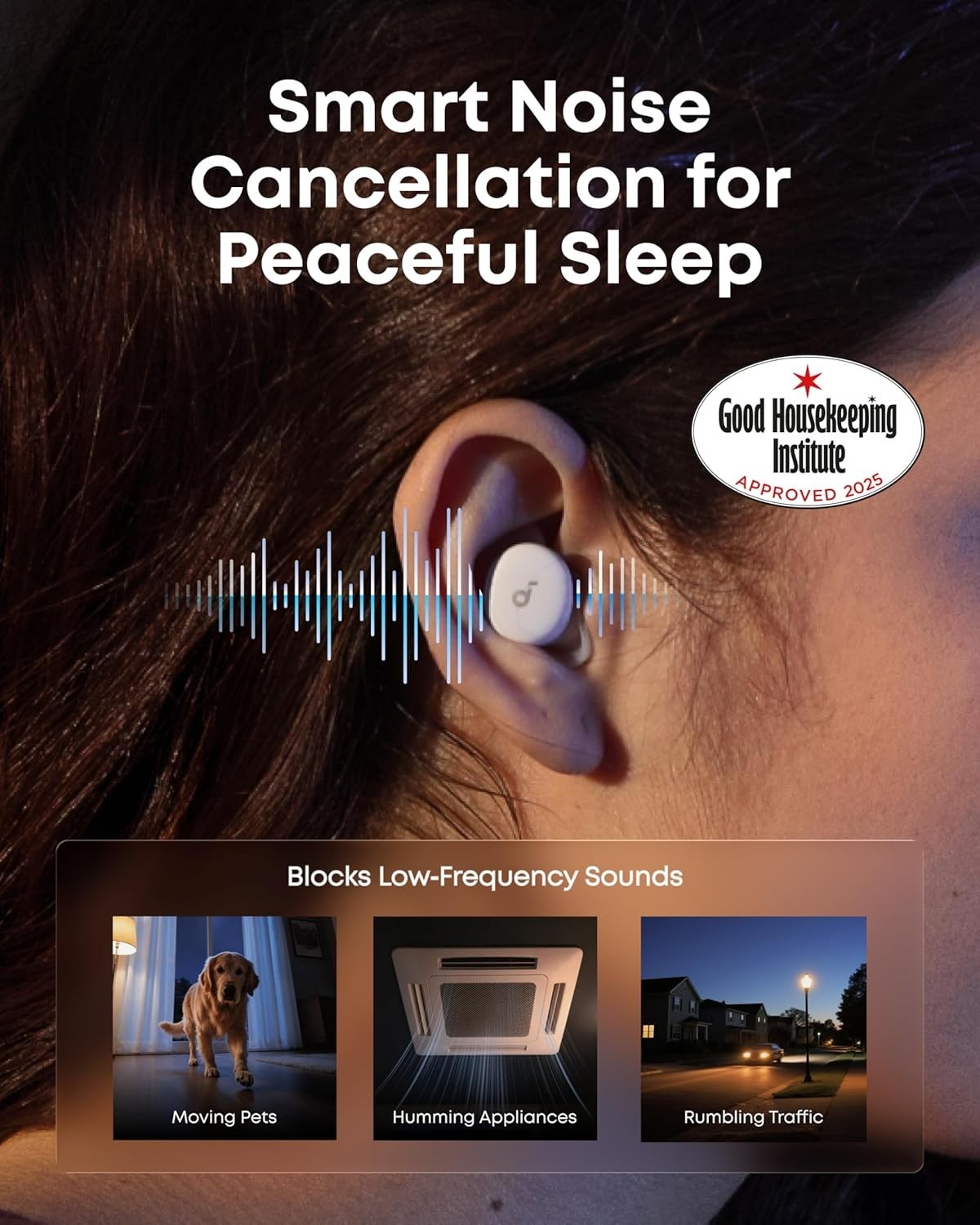 Sleep Earbuds for Side Sleepers with Snore Masking & Sleep Tracking