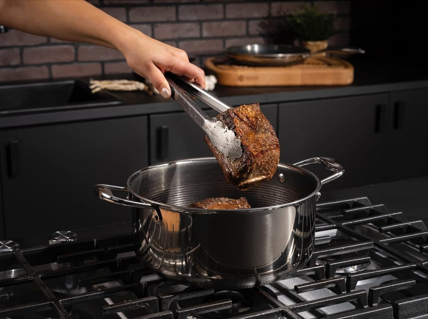 5L Non Stick Dutch Oven with Lid – Induction & Oven Safe Stainless Steel Pot