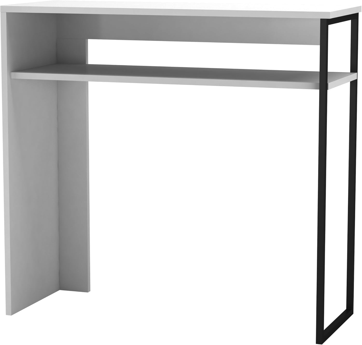 80cm Wooden & Steel Console Table with Open Shelf – Stylish Hallway Storage