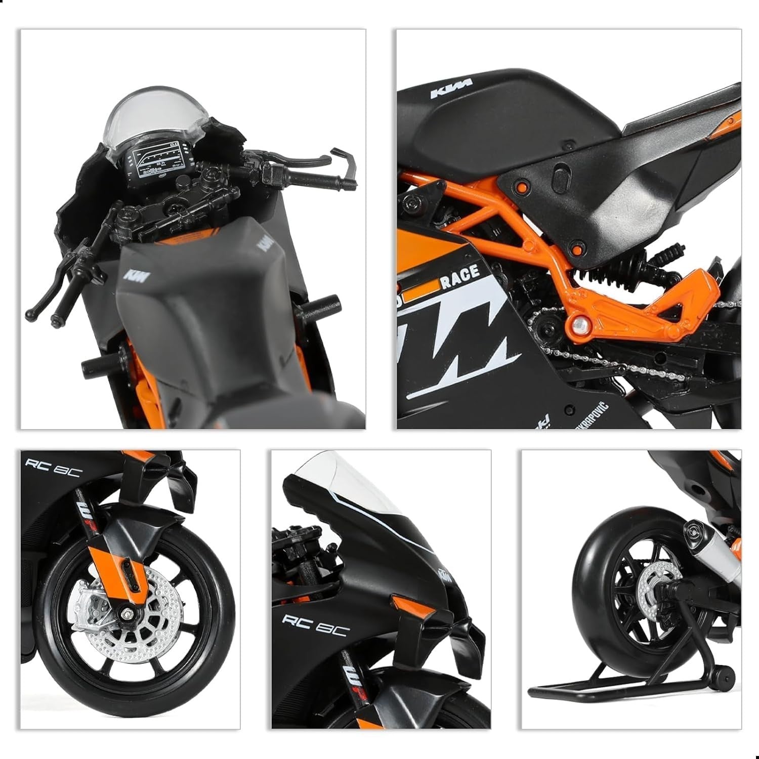 1:12 Diecast Sports Motorcycle Model - Track-Ready Detail, Rotating Wheels