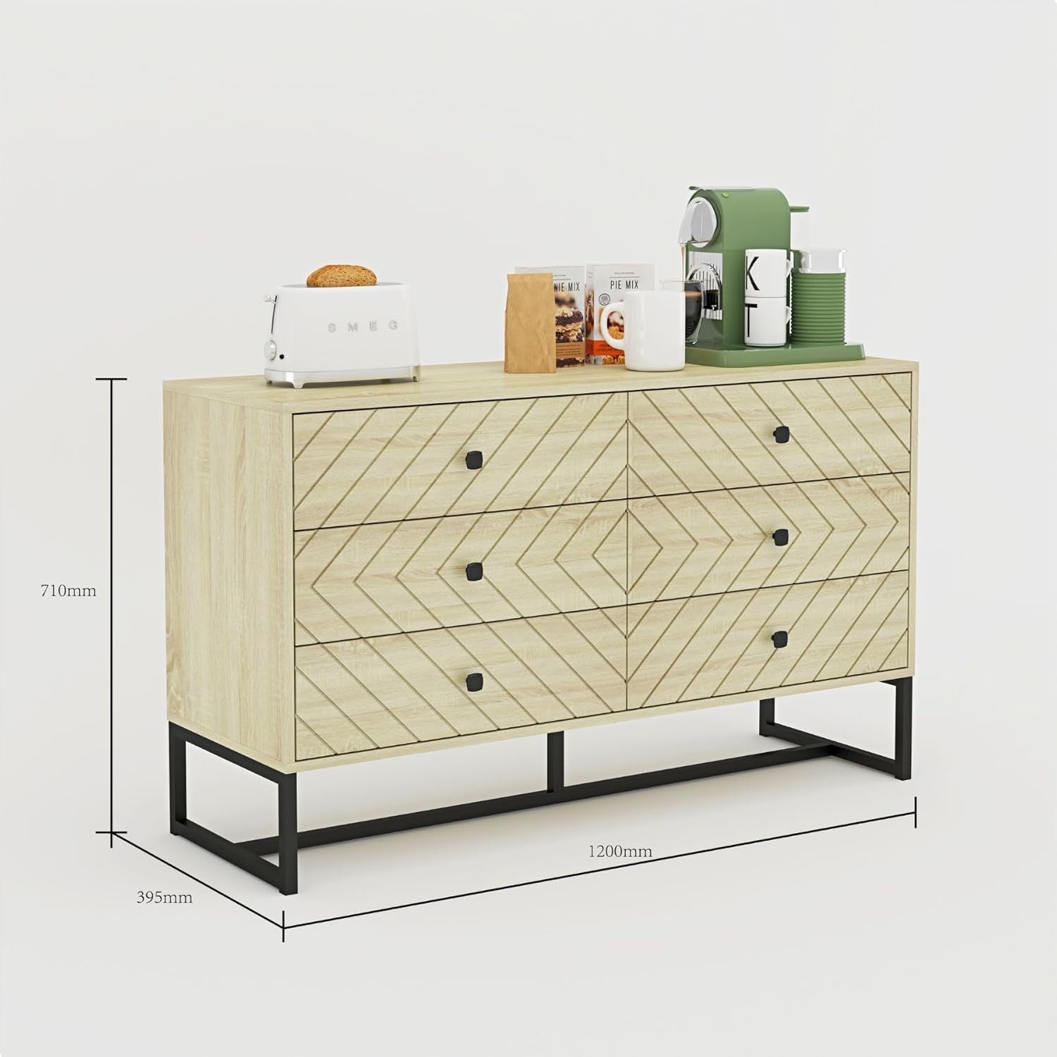 Modern Oak Chest of Drawers 6 Drawer Storage Unit Bedroom Furniture
