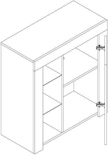 Modern White Sideboard Cabinet with LED Light, Storage & Adjustable Shelf
