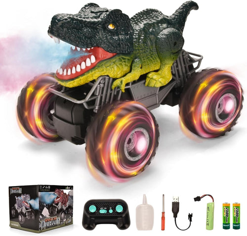 1:16 Dinosaur RC Car Monster Truck Spray Roar LED Lights Gift for Kids 3+