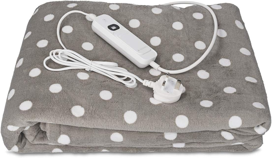 Electric Heated Throw Blanket 3 Heat Settings Auto Off Washable 180x130cm