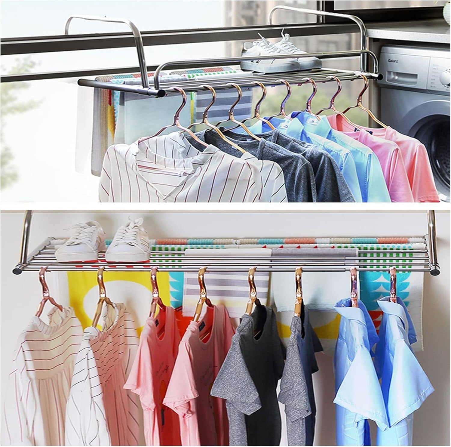 Radiator Clothes Airer Extendable Stainless Steel Drying Rack 42–66cm