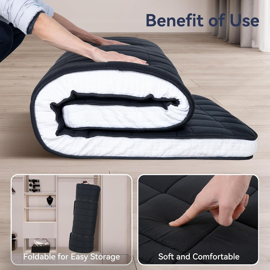 10cm Memory Foam Futon Mattress Foldable Guest Bed Floor Mat UK