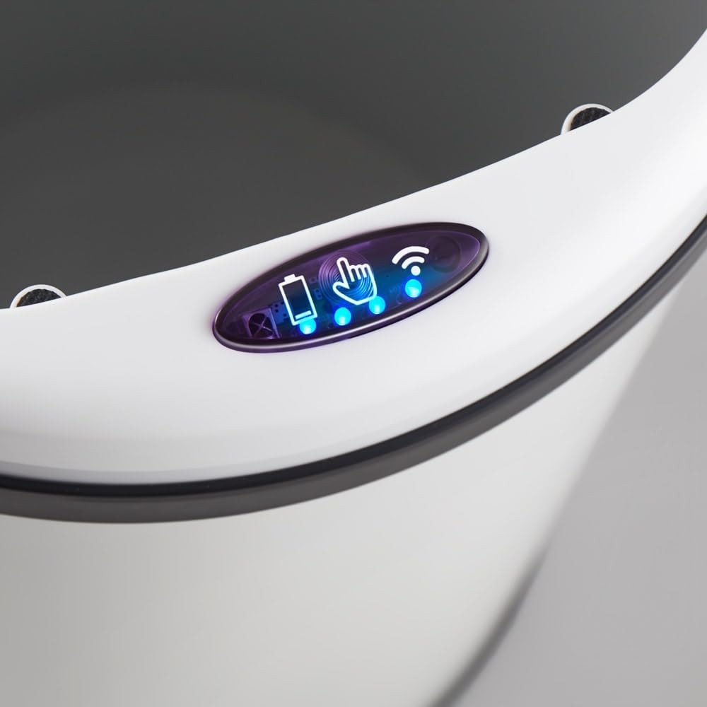 30L Motion Sensor Kitchen Bin White Undercounter Stainless