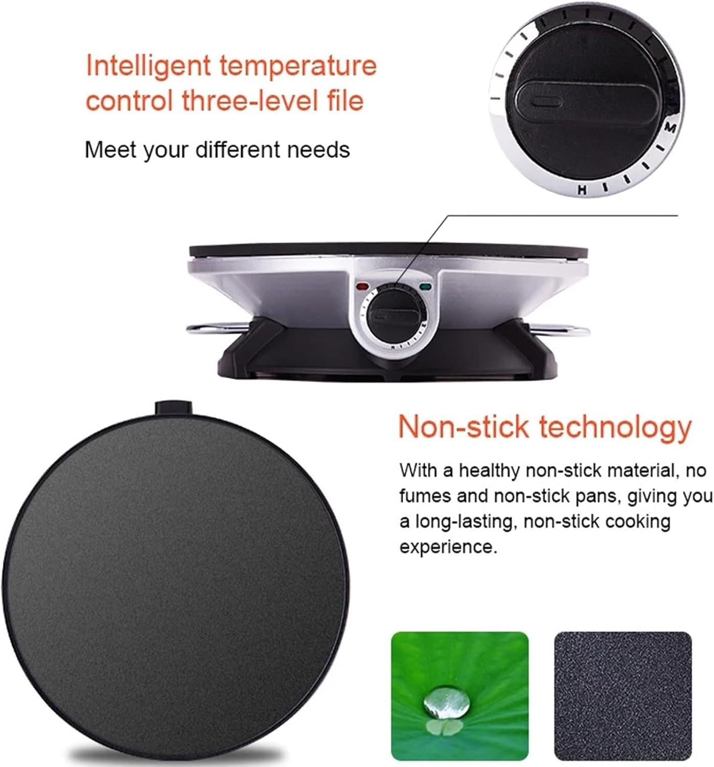 12" Electric Crepe Maker 1200W | Non-Stick Pancake & Tortilla Griddle