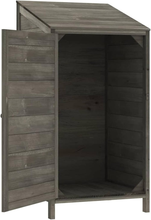 Outdoor Wooden Garden Shed 55x52x112cm Anthracite Tool Storage Weatherproof