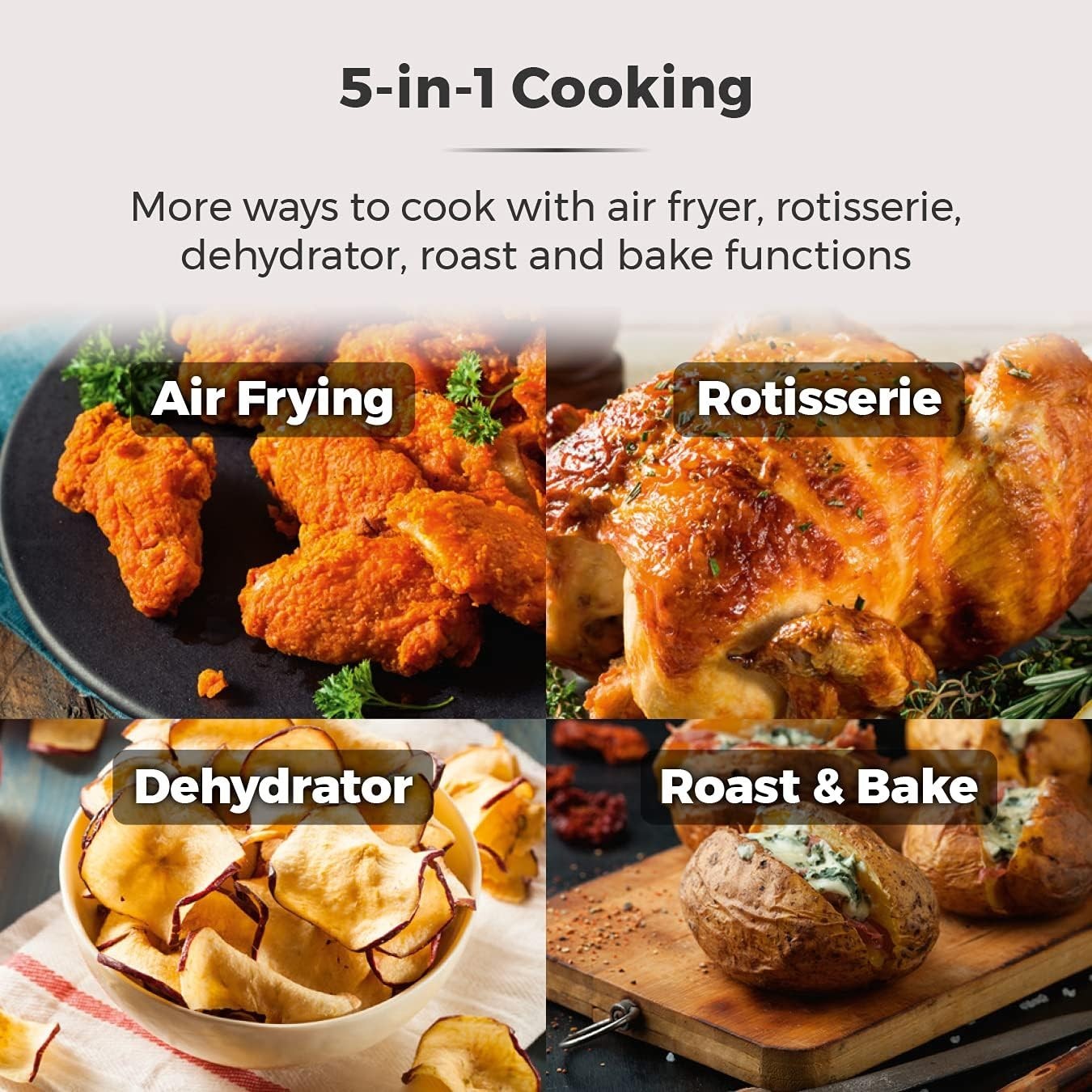 11L Digital Air Fryer Oven 5-in-1 Rapid Cook Rotisserie 2000W Vortx Technology