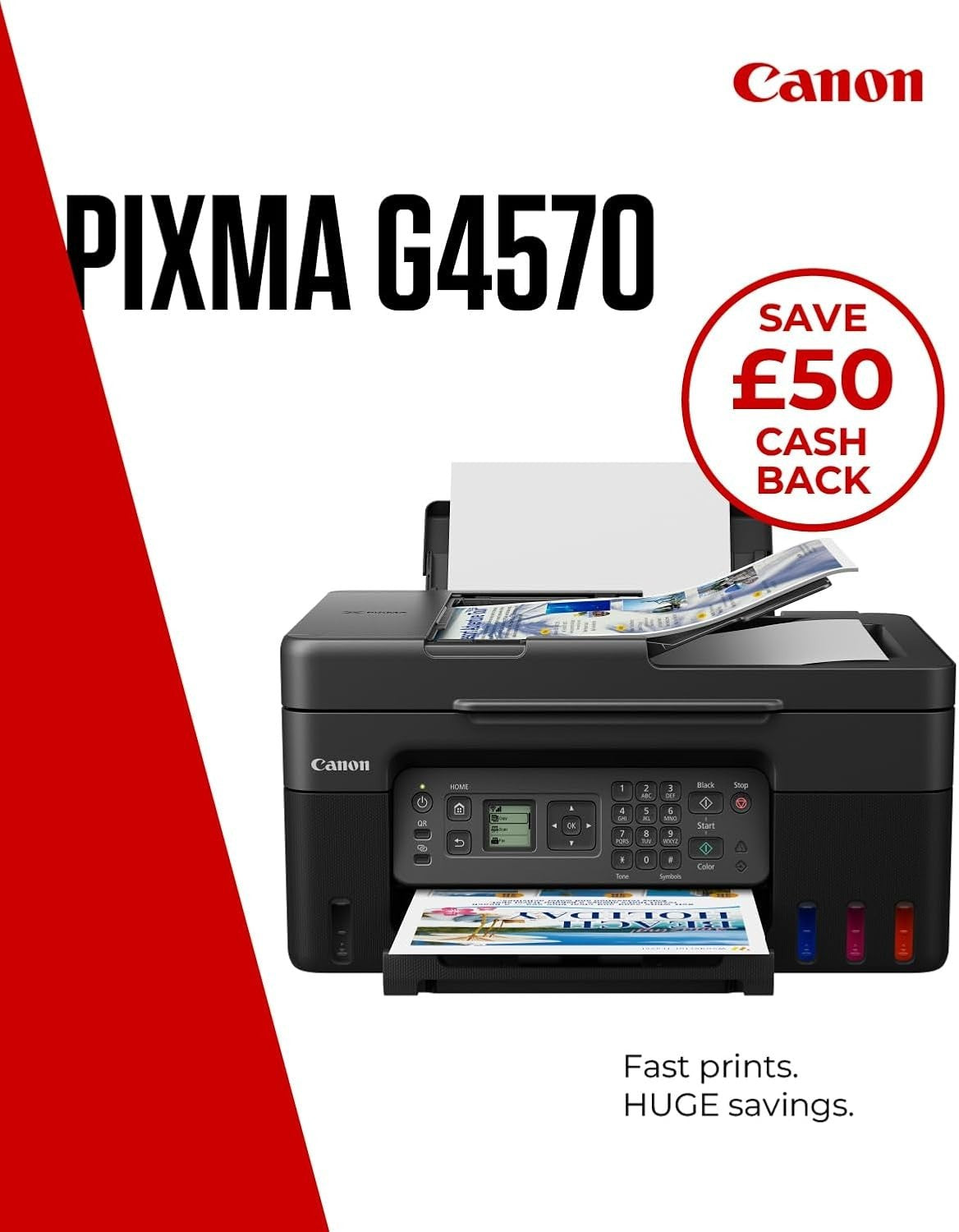 Wireless Colour MegaTank All-in-One Printer Copy Scan Fax Auto-Duplex