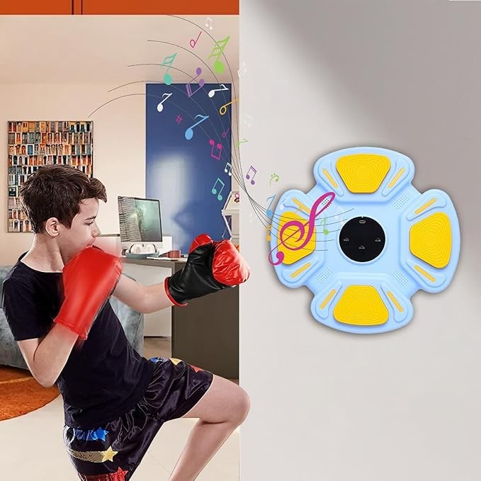 Wall Mounted Music Boxing Machine LED Punch Trainer Kids Adults Home Gym