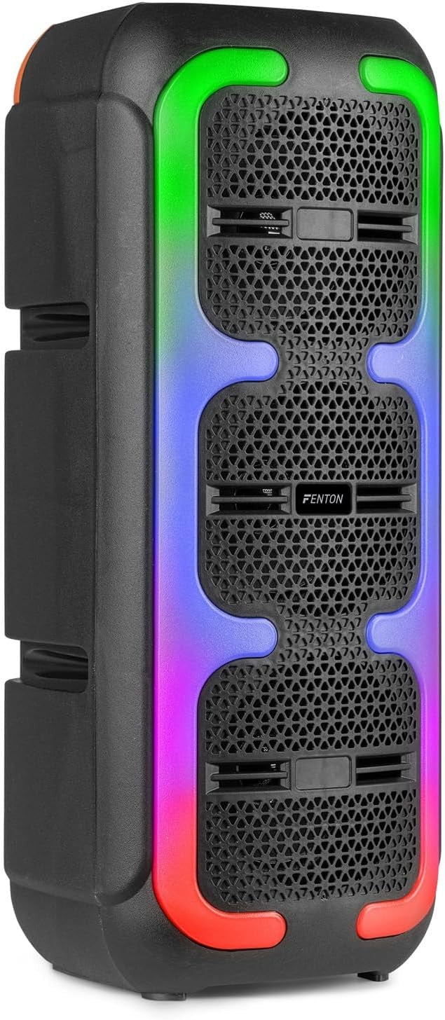 Bluetooth Karaoke Speaker 2 Wireless Mics LED Party PA System