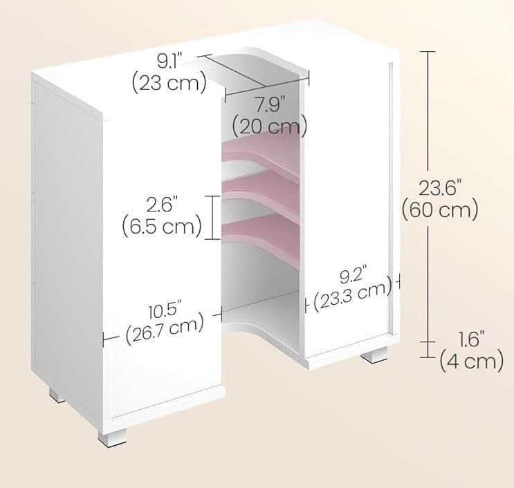 Under Sink Bathroom Cabinet White Storage Unit with Drawers 70x30x64cm