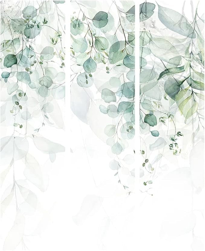 Green Leaf 3 Panel Room Divider 135x172cm Folding Screen Nature Decor