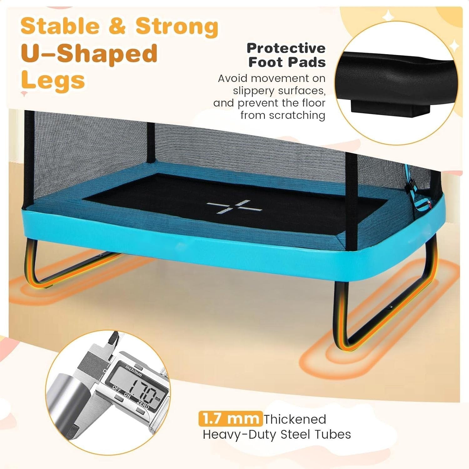 6FT Kids Trampoline with Swing 2-in-1 Outdoor Jumping Fitness Set